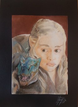 Illustrazione Il trono di spade : Daenerys Targaryen sez. ritratti 20 euro ( 21x29,7 )