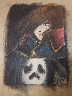 Capitan Harlock Formato A5 - pastelli morbidi - 5 euro